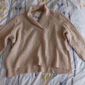 Cream Cowl Neck Knit Sweater / NWT